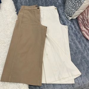 2 PAIRS ANN TAYLOR 2P CROPPED WIDE LEG PANTS